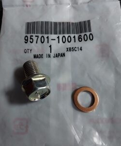 Honda XR OEM bout aftapplug frame M10 incl. koperen ring